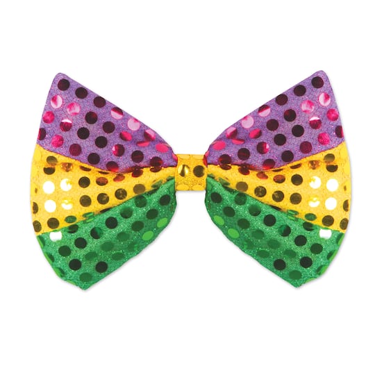 Beistle 3" x 6.5" Mardi Gras Glitz 'N Gleam Bow Ties, 3ct.